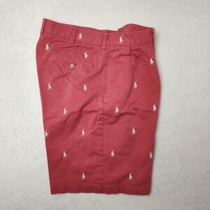 Polo Ralph Lauren Shorts Mens 35 Red 8.5" Tyler Short Embroidered Pony Chino